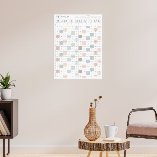 Boho Chic Grote 2024 Wandkalender (verticaal) Poster (Woonkamer 3)