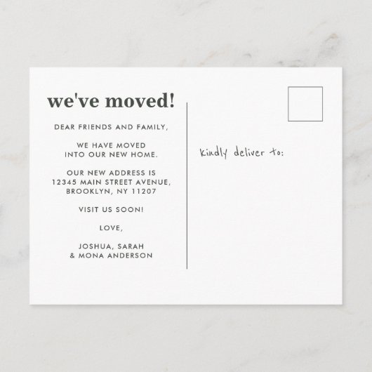 Boho Chic Guest Room Moved New Home Address Moving Aankondigingskaart (Achterkant)