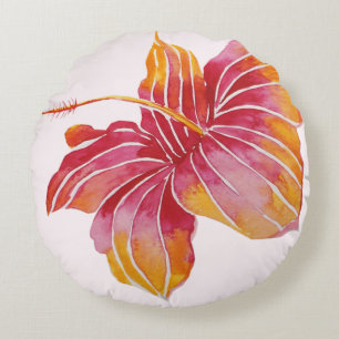 Boho Chic Hawaiian Flower Cotton Sierkussen Rond Kussen