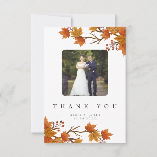 Boho Chic herfst bruiloft Bedankkaart (Voorkant)