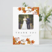 Boho Chic herfst bruiloft Bedankkaart (Staand voorkant)