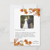 Boho Chic herfst bruiloft Bedankkaart (Achterkant)