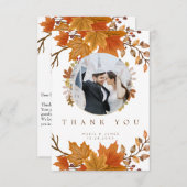 Boho Chic herfst bruiloft Bedankkaart (Voorkant / Achterkant)