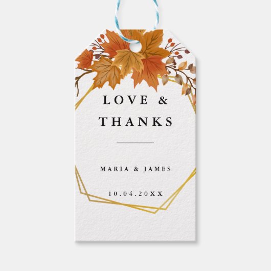 Boho Chic herfst bruiloft Cadeaulabel (Voorkant)