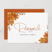 Boho Chic Herfst Bruiloft Gereserveerde Kaart (Voorkant / Achterkant)