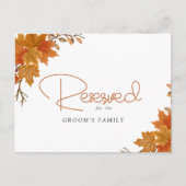 Boho Chic Herfst Bruiloft Gereserveerde Kaart (Voorkant)