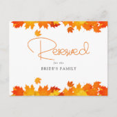 Boho Chic Herfst Bruiloft Gereserveerde Kaart (Voorkant)