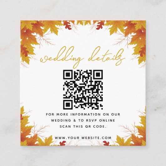 Boho Chic herfst bruiloft Informatiekaartje (Voorkant)