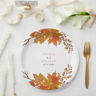 Boho Chic herfst bruiloft Papieren Bordje