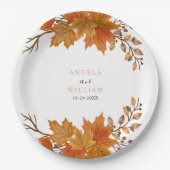 Boho Chic herfst bruiloft Papieren Bordje (Voorkant)