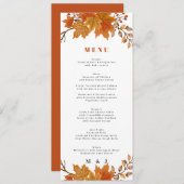 Boho Chic herfst bruiloft Programmakaart (Voorkant / Achterkant)