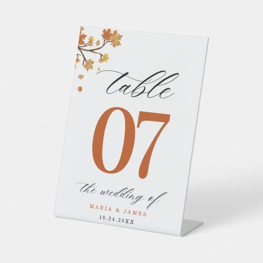 Boho Chic herfst bruiloft Reclamebord Met Voetstuk (Voorkant)