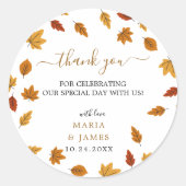 Boho Chic Herfst Bruiloft Ronde Sticker (Voorkant)