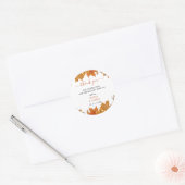 Boho Chic Herfst Bruiloft Ronde Sticker (Envelop)