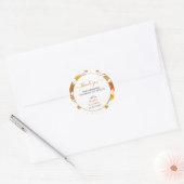Boho Chic Herfst Bruiloft Ronde Sticker (Envelop)