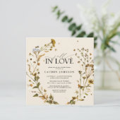 Boho Chic Herfst in Love Wildflower Vrijgezellenfe Kaart (Staand voorkant)