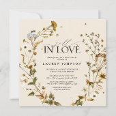 Boho Chic Herfst in Love Wildflower Vrijgezellenfe Kaart (Voorkant)