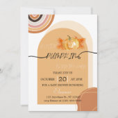 Boho Chic Herfst Pompoen Baby shower Invitation Kaart (Voorkant)