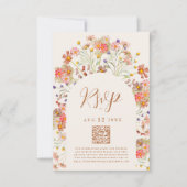 Boho Chic Herfst Wilde Bloemen Boog RSVP Kaartje (Voorkant)