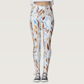 Boho Chic Herfstbladeren Patroon - Whimsical Autum Leggings (Voorkant)