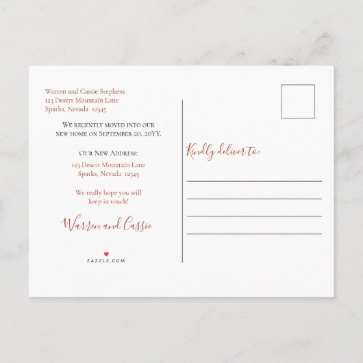 Boho Chic Home Scene Macrame Moving Notice Aankondigingskaart (Achterkant)