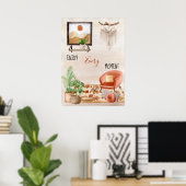 Boho Chic Home Scene Quote Enjoy Every Moment Post Poster (Thuiskantoor)