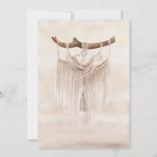 Boho Chic Huisscène Macrame Verhuisbericht Aankondiging (Achterkant)