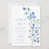 Boho Chic Iets Blauw Wildflower Vrijgezellenfeest Kaart (Voorkant)