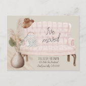 Boho Chic Ik heb gedroogd gras roze bank verplaats Aankondigingskaart (Voorkant)