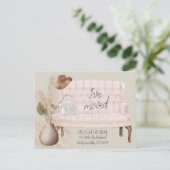 Boho Chic Ik heb gedroogd gras roze bank verplaats Aankondigingskaart (Staand voorkant)