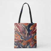 Boho-chic Ikat Elegance Earthy Tones Script Naam Tote Bag (Voorkant)