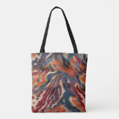 Boho-chic Ikat Elegance Earthy Tones Script Naam Tote Bag (Achterkant)