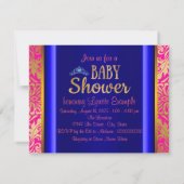 Boho Chic Indische Prinses Baby Shower Kaart (Achterkant)
