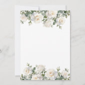 Boho chic ivoor witte rozen bloemenbruiloft kaart (Achterkant)