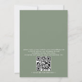 Boho Chic Ivoor Witte Rozen Bloemencode QR Huwelij Kaart (Achterkant)