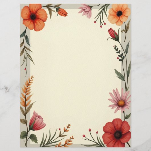 Boho Chic Kantoor Papier Briefhoofd (Voorkant)