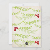 Boho Chic Kerstparty Laurel & Berries Kaart (Achterkant)