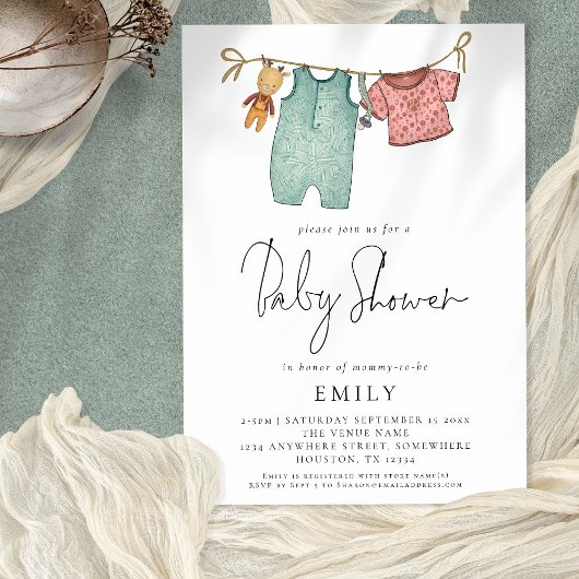 Boho Chic Kleding op Lijn Baby shower Kaart