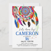 Boho Chic Kleurrijke Dream Catcher Bday Waterverf Kaart (Voorkant)