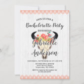 Boho Chic Koe schedel Bachelorette Feestuitnodigin Kaart (Voorkant)