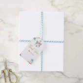 Boho Chic Koe schedel Bloemen Verjaardag Bohemian Cadeaulabel (Met Touw)