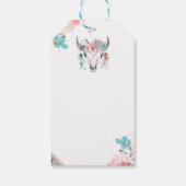 Boho Chic Koe schedel Bloemen Verjaardag Bohemian Cadeaulabel (Achterkant)