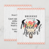 Boho Chic Koe Skull Zal je mijn bruidsmeisje zijn Kaart (Voorkant / Achterkant)