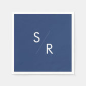 Boho chic koningsblauw monogram servetten (Voorkant)