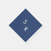 Boho chic koningsblauw monogram servetten (Hoek)