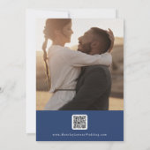 Boho chic koningsblauw multi foto QR code Save The Date (Achterkant)
