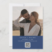 Boho chic koningsblauw QR code fotokalender Save The Date (Achterkant)