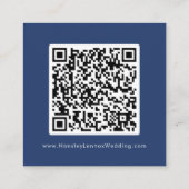 Boho Chic Koningsblauwe Trouw-QR-code RSVP Informatiekaartje (Achterkant)