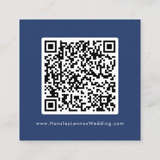 Boho Chic Koningsblauwe Trouw-QR-code RSVP Informatiekaartje (Achterkant)