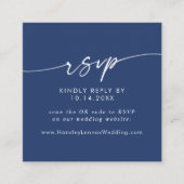 Boho Chic Koningsblauwe Trouw-QR-code RSVP Informatiekaartje (Voorkant)